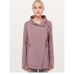 Lululemon Coast Easy Wrap Jacket in the color Heathered Misty Merlot